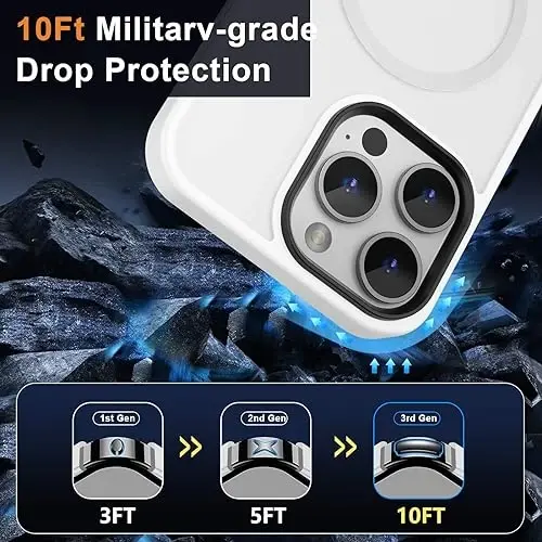 MOCCA iPhone 14 Pro Max Kılıfı için Güçlü Manyetik [Magsafe ile Uyumlu] [10FT Askeri Sınıf Koruyucu] Yarı Saydam Mat İnce Darbeye Dayanıklı iPhone 14 Pro Max 6.7