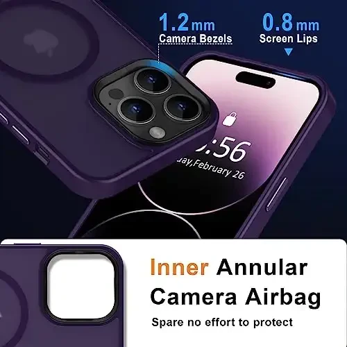 MOCCA Strong Magnetic for iPhone 14 Pro Max Case [Compatible with Magsafe] [10FT Military Grade Protective] Translucent Matte Slim Shockproof Case for iPhone 14 Pro Max 6.7