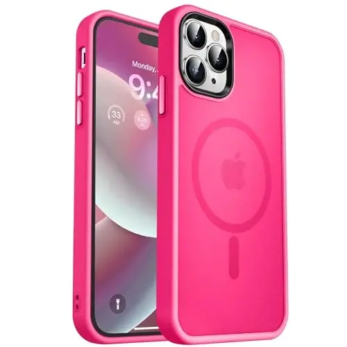 MOCCA iPhone 14 Pro Max uchun kuchli magnitli g'ilof [Magsafe bilan mos] [10FT harbiy darajadagi himoya] Yarim shaffof matli ingichka zarbga chidamli g'ilof iPhone 14 Pro Max 6.7