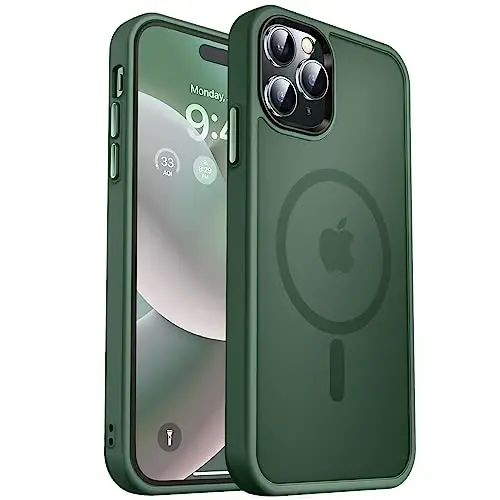 MOCCA iPhone 14 Pro Max uchun kuchli magnitli g‘ilof [Magsafe bilan mos] [10FT harbiy darajadagi himoya] Yarim shaffof mato Slim zarbga chidamli g‘ilof iPhone 14 Pro Max 6.7