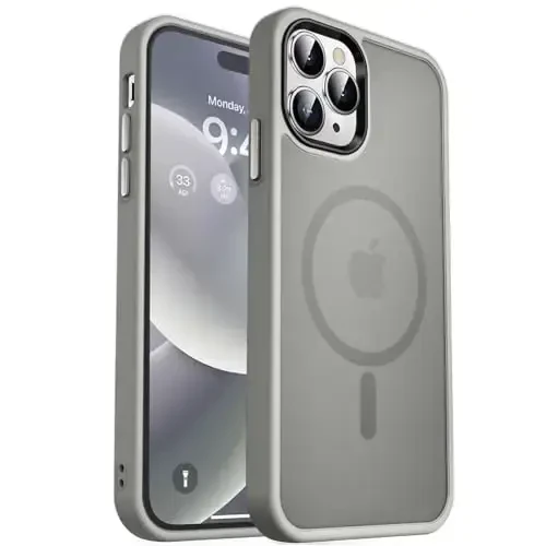 MOCCA iPhone 14 Pro Max uchun kuchli magnitli gʻilof [Magsafe bilan mos] [10FT harbiy darajadagi himoya] Yarim shaffof mato Slim zarbga chidamli gʻilof iPhone 14 Pro Max 6.7