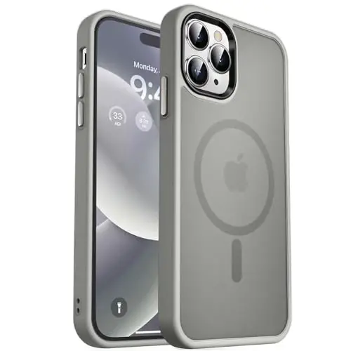 MOCCA iPhone 14 Pro Max uchun kuchli magnitli gʻilof [Magsafe bilan mos] [10FT harbiy darajadagi himoya] Yarim shaffof mato Slim zarbga chidamli gʻilof iPhone 14 Pro Max 6.7