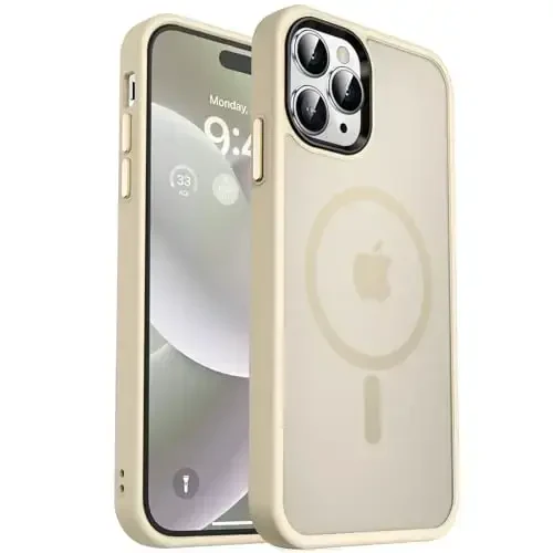 MOCCA iPhone 14 Pro Max uchun kuchli magnitli g'ilof [Magsafe bilan mos keladi] [10FT harbiy standart himoya] Yarim shaffof matli ingichka zarbga chidamli g'ilof iPhone 14 Pro Max 6.7