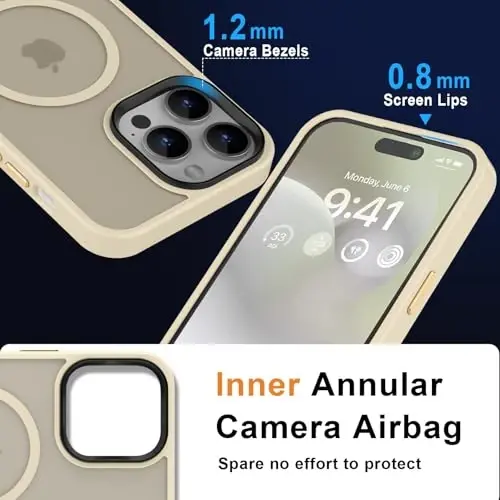 MOCCA iPhone 14 Pro Max uchun kuchli magnitli g'ilof [Magsafe bilan mos keladi] [10FT harbiy standart himoya] Yarim shaffof matli ingichka zarbga chidamli g'ilof iPhone 14 Pro Max 6.7