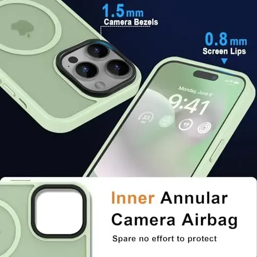 MOCCA iPhone 15 Pro Max uchun kuchli magnitli g‘ilof, [Magsafe bilan mos keladi][13FT harbiy standartga muvofiq zarbadan himoya] iPhone 15 ProMax 6.7