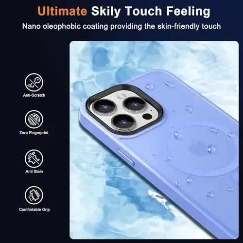 MOCCA iPhone 15 Pro Max uchun kuchli magnitli g‘ilof, [Magsafe bilan mos][13FT harbiy darajadagi zarbadan himoya] iPhone 15 ProMax 6.7'' uchun ingichka yarim shaffof mat zarbga chidamli g‘ilof, ko‘k - 6