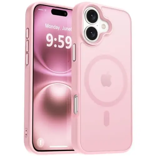 MOCCA iPhone 16 uchun kuchli magnitli g‘ilof, [Magsafe bilan mos][16FT harbiy darajadagi zarbadan himoya] Yupqa yarim shaffof matli himoya g‘ilof iPhone 16 telefon g‘ilofi 6.1