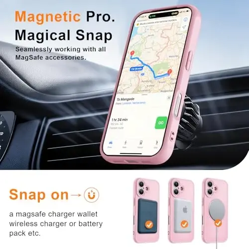 MOCCA iPhone 17 için Manyetik Kılıf, (Magsafe Uyumlu) (16FT Askeri Sınıf Koruma) Tam Kamera Koruması Parmak İzi Önleyici İnce Yarı Saydam Mat Telefon Kılıfı 6.3