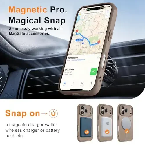 MOCCA Magnetic for iPhone 17 Case, (Compatible with Magsafe) (16FT Military Grade Protection) Full Camera Protection Anti-Fingerprint Slim Translucent Matte Phone Cover 6.3