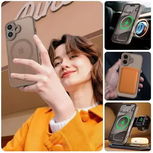 MOCCA Magnetic for iPhone 17 Case, (Compatible with Magsafe) (16FT Military Grade Protection) Full Camera Protection Anti-Fingerprint Slim Translucent Matte Phone Cover 6.3
