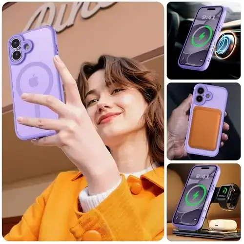 MOCCA Magnetic for iPhone 17 Case, (Compatible with Magsafe) (16FT Military Grade Protection) Full Camera Protection Anti-Fingerprint Slim Translucent Matte Phone Cover 6.3