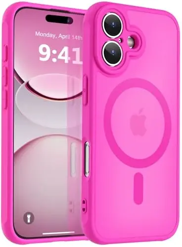 MOCCA Magnetic for iPhone 17 Case, (Magsafe bilan mos) (16FT Harbiy darajadagi himoya) To'liq kamera himoyasi Barmoq izlariga qarshi Ingichka shaffof matli telefon qopqog'i 6.3