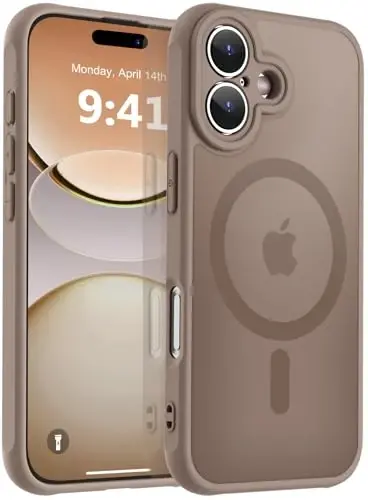 MOCCA Magnetic for iPhone 17 Case, (Magsafe bilan mos) (16FT harbiy darajadagi himoya) To'liq kamera himoyasi Barmoq izlariga qarshi ingichka yarim shaffof mat telefon qopqog'i 6.3