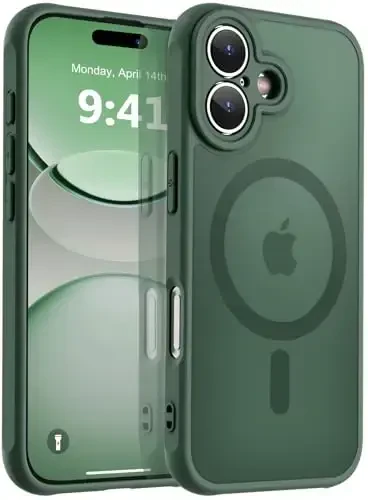 MOCCA Magnetic for iPhone 17 Case, (Magsafe bilan mos) (16FT harbiy darajadagi himoya) To'liq kamera himoyasi Barmoq izlariga qarshi Yengil yarim shaffof matli telefon qopqog'i 6.3