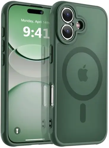 MOCCA Magnetic for iPhone 17 Case, (Magsafe bilan mos) (16FT harbiy darajadagi himoya) To'liq kamera himoyasi Barmoq izlariga qarshi Yengil yarim shaffof matli telefon qopqog'i 6.3