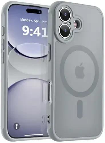 MOCCA Magnetic for iPhone 17 Case, (Magsafe bilan mos) (16FT harbiy darajadagi himoya) To'liq kamera himoyasi Barmoq izlariga qarshi Yengil yarim shaffof matli telefon qopqog'i 6.3