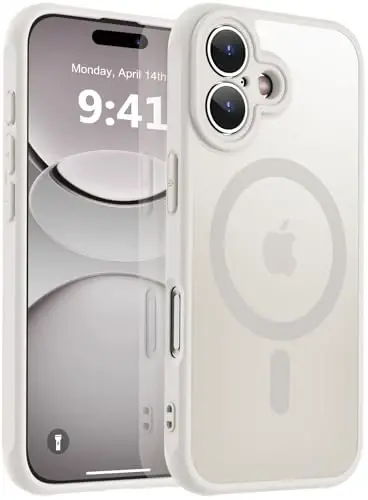 MOCCA Magnetic for iPhone 17 Case, (Magsafe bilan mos) (16FT harbiy darajadagi himoya) To'liq kamera himoyasi Barmoq izlariga qarshi Yupqa Shaffof Matte Telefon Qopqog'i 6.3