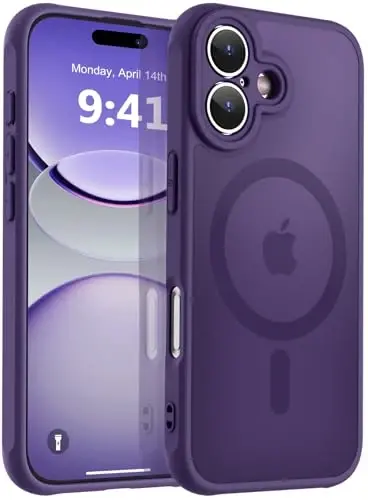 MOCCA Magnetic for iPhone 17 Case, (Magsafe bilan mos) (16FT harbiy darajadagi himoya) To'liq kamera himoyasi Barmoq izlariga qarshi Yupqa yarim shaffof mat telefon qopqog'i 6.3