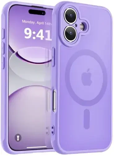 MOCCA Magnetic for iPhone 17 Case, (Magsafe bilan mos) (16FT harbiy darajadagi himoya) Toʻliq kamera himoyasi Barmoq izlariga qarshi Yupqa yarim shaffof matli telefon qopqogʻi 6.3