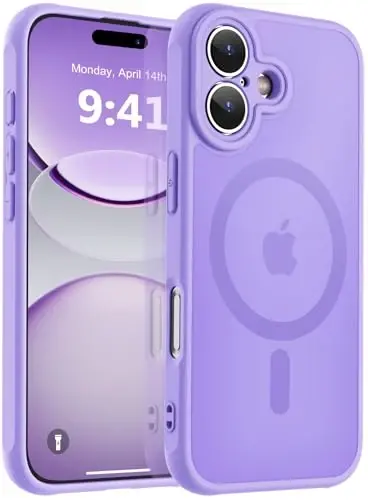 MOCCA Magnetic for iPhone 17 Case, (Magsafe bilan mos) (16FT harbiy darajadagi himoya) Toʻliq kamera himoyasi Barmoq izlariga qarshi Yupqa yarim shaffof matli telefon qopqogʻi 6.3