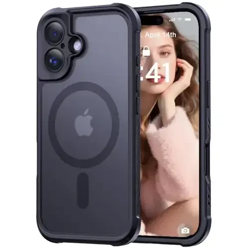 MOCCA Magnetic for iPhone 17 Case, (Magsafe bilan mos) (16FT Harbiy Darajali Himoya) Toʻliq Kamera Himoyasi Barmoq izlariga qarshi Yupqa Yarim Shaffof Mat Telefon Qopqogʻi 6.3