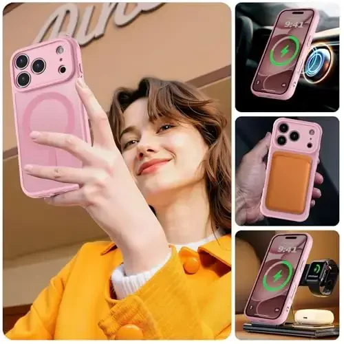 MOCCA Magnetic for iPhone 17 Pro Case, (Compatible with Magsafe) (16FT Military Grade Protection) Full Camera Protection Anti-Fingerprint Slim Translucent Matte Phone Cover 6.3