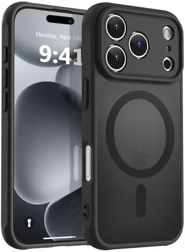 MOCCA Magnetic for iPhone 17 Pro Case, (Magsafe bilan mos) (16FT harbiy darajadagi himoya) To'liq kamera himoyasi Barmoq izlariga qarshi Yupqa yarim shaffof matli telefon qopqog'i 6.3