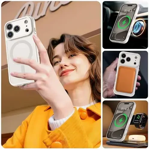 MOCCA Magnetic for iPhone 17 Pro Max Case, (Compatible with Magsafe) (16FT Military Grade Protection) Full Camera Protection Anti-Fingerprint Slim Translucent Matte Phone Cover 6.9