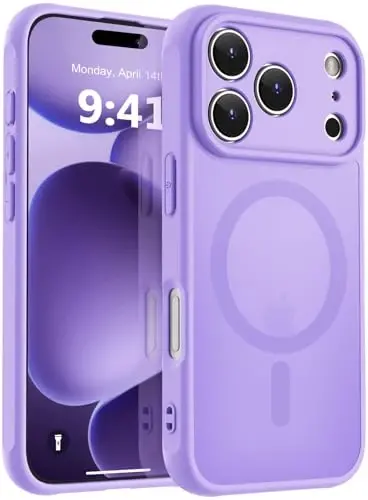 MOCCA Magnetic for iPhone 17 Pro Max Case, (Magsafe bilan mos) (16FT harbiy darajadagi himoya) To'liq kamera himoyasi Barmoq izlariga qarshi Yengil yarim shaffof matli telefon qopqog'i 6.9