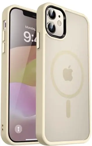 MOCCA Magnetic Shockproof for iPhone 12 Case,Light Gold | Fits iPhone 12/12 Pro | 10ft Drop | Compatible with MagSafe | Anti-Slip Matte | Raised Camera & Screen Lip | Ultra-Slim - 1