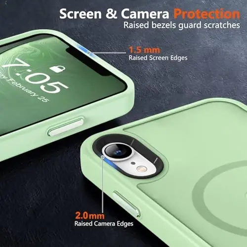 MOCCA Magnetic Shockproof for iPhone XR Case,Light Green | 10ft Drop Tested | Compatible with MagSafe | Anti-Slip Matte Finish | Raised Camera & Screen Lip | Ultra-Slim Design - 5