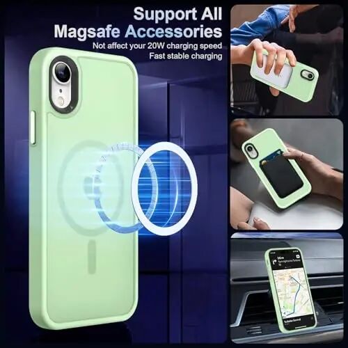 MOCCA Magnetic Shockproof for iPhone XR Case,Light Green | 10ft Drop Tested | Compatible with MagSafe | Anti-Slip Matte Finish | Raised Camera & Screen Lip | Ultra-Slim Design - MOCCA (1)