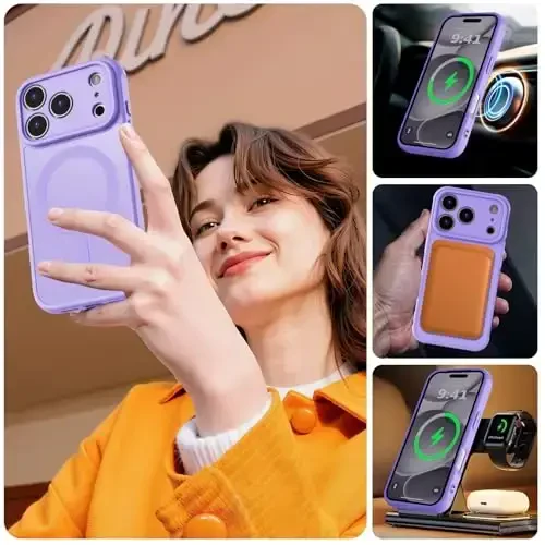 MOCCA Magnetic for iPhone 17 Pro Case, (Compatible with Magsafe) (16FT Military Grade Protection) Full Camera Protection Anti-Fingerprint Slim Translucent Matte Phone Cover 6.3