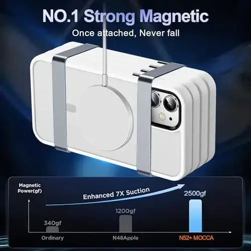 MOCCA Strong Magnetic for iPhone 11 Case, [Compatible with Magsafe] [Glass Screen Protector+Camera Lens Protector] Slim Thin Shockproof Cover Case for iPhone 11 6.1 inch, Frosted White - 3