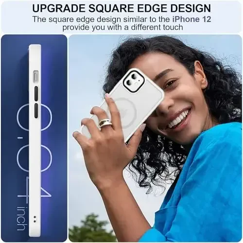 MOCCA Strong Magnetic for iPhone 11 Case,[Compatible with Magsafe][Glass Screen Protector+Camera Lens Protector] Slim Thin Shockproof Cover Case for iPhone 11 6.1 inch, Frosted White - 6