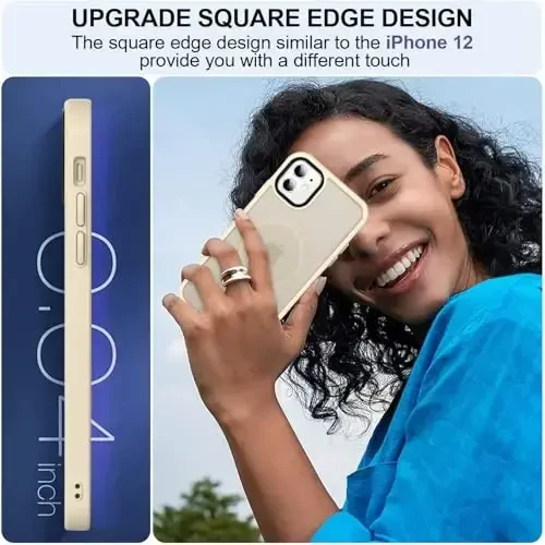 MOCCA Strong Magnetic for iPhone 11 Phone Case, [Compatible with Magsafe] [Glass Screen Protector+Camera Lens Protector] Slim Thin Shockproof Cover Case for iPhone 11 6.1 inch, Light Gold - 6