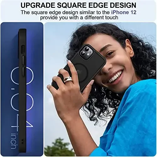 MOCCA Strong Magnetic for iPhone 11 Phone Case,[Compatible with Magsafe][Glass Screen Protector+Camera Lens Protector] Slim Thin Shockproof Cover Case for iPhone 11 6.1 inch, Black - 6