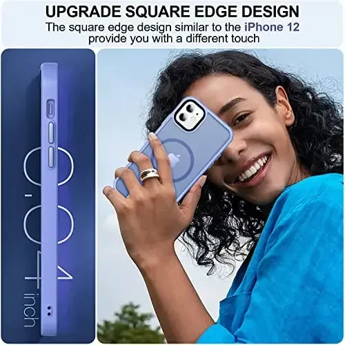 MOCCA Strong Magnetic for iPhone 11 Phone Case,[Compatible with Magsafe][Glass Screen Protector+Camera Lens Protector] Slim Thin Shockproof Cover Case for iPhone 11 6.1 inch, Blue - 6