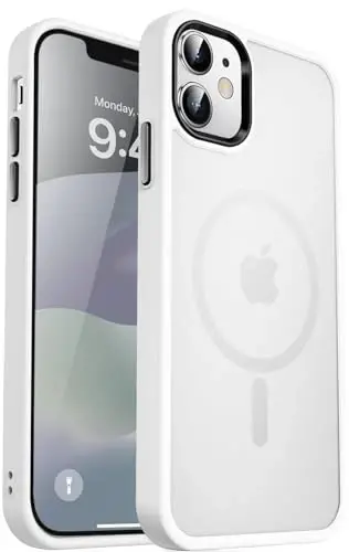 MOCCA Strong Magnetic for iPhone 12 Case/iPhone 12 Pro Case, [Compatible with Magsafe][Mil-Grade Drop Protection] Slim Shockproof Translucent Protective Phone Case for iPhone 12/12 Pro, Frosted White - MOCCA
