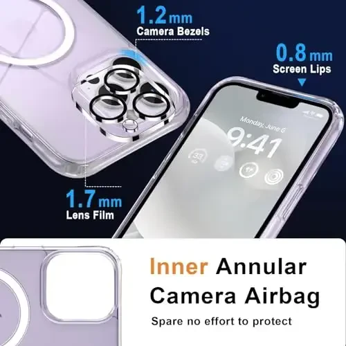 MOCCA Strong Magnetic for iPhone 12 Pro Max Case,[Compatible with Magsafe][Glass Screen Protector+Camera Lens Protector] Slim Thin Shockproof Cover Phone Case for iPhone 12 Pro Max 6.7