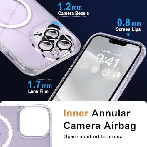 MOCCA Strong Magnetic for iPhone 12 Pro Max Case,[Compatible with Magsafe][Glass Screen Protector+Camera Lens Protector] Slim Thin Shockproof Cover Phone Case for iPhone 12 Pro Max 6.7