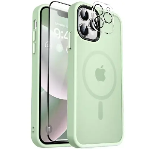 MOCCA Strong Magnetic for iPhone 12 Pro Max Case,[Compatible with Magsafe][Glass Screen Protector+Camera Lens Protector] Slim Thin Shockproof Cover Phone Case for iPhone 12 Pro Max 6.7