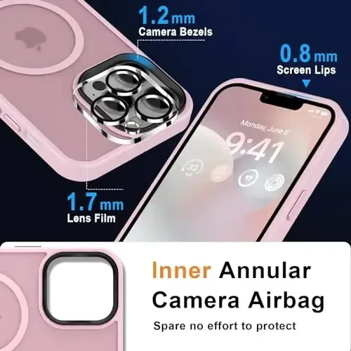 MOCCA Strong Magnetic for iPhone 12 Pro Max Case,[Compatible with Magsafe][Glass Screen Protector+Camera Lens Protector] Slim Thin Shockproof Cover Phone Case for iPhone 12 Pro Max 6.7