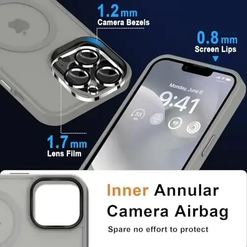 MOCCA Strong Magnetic for iPhone 12 Pro Max Case,[Compatible with Magsafe][Glass Screen Protector+Camera Lens Protector] Slim Thin Shockproof Cover Phone Case for iPhone 12 Pro Max 6.7