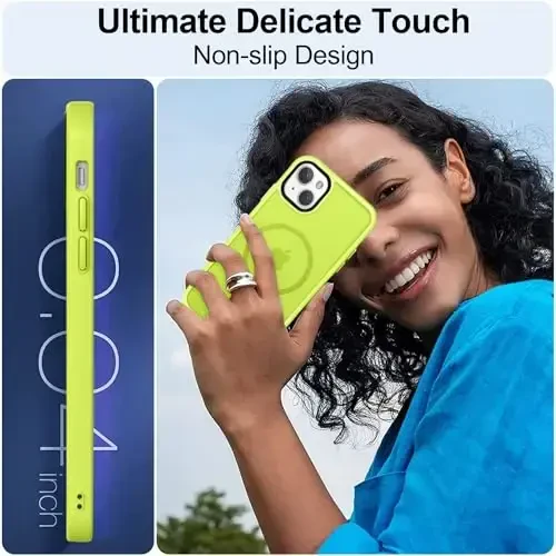 MOCCA Strong Magnetic for iPhone 13 Case, [Compatible with Magsafe][Screen Protector+Camera Lens Protector] Translucent Matte Back Slim Shockproof Case for iPhone 13 Phone Case 6.1