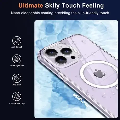 MOCCA Strong Magnetic for iPhone 13 Pro Max Case,[Compatible with Magsafe][Glass Screen Protector+Camera Lens Protector] Slim Thin Shockproof Cover Phone Case for iPhone 13 Pro Max 6.7
