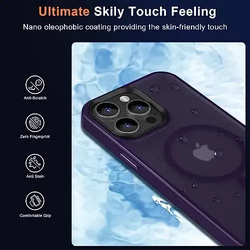 MOCCA Strong Magnetic for iPhone 13 Pro Max Case,[Compatible with Magsafe][Glass Screen Protector+Camera Lens Protector] Slim Thin Shockproof Cover Phone Case for iPhone 13 Pro Max 6.7