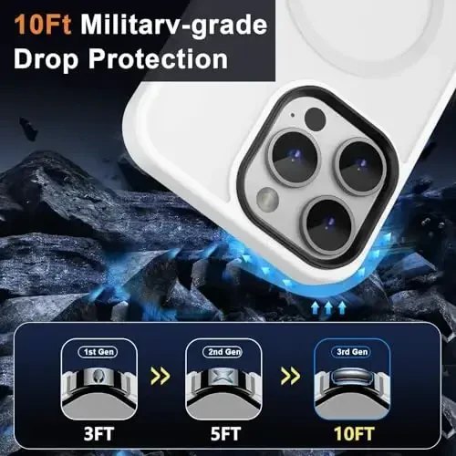 MOCCA Strong Magnetic for iPhone 13 Pro Max Case,[Compatible with Magsafe][Glass Screen Protector+Camera Lens Protector] Slim Thin Shockproof Cover Phone Case for iPhone 13 Pro Max 6.7