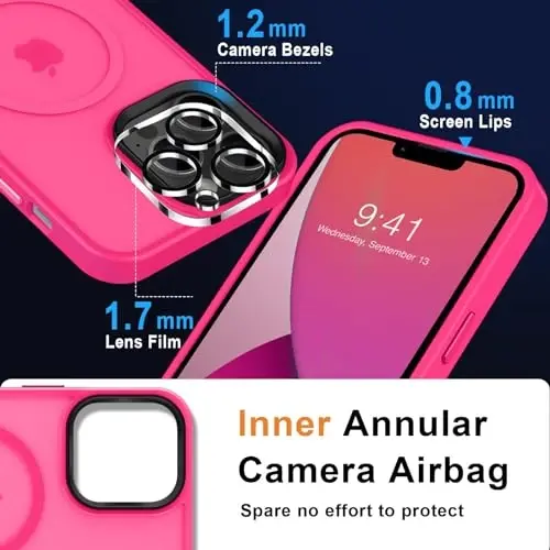 MOCCA Strong Magnetic for iPhone 13 Pro Max Case,[Compatible with Magsafe][Glass Screen Protector+Camera Lens Protector] Slim Thin Shockproof Cover Phone Case for iPhone 13 Pro Max 6.7