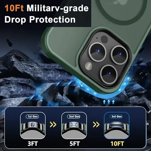 MOCCA Strong Magnetic for iPhone 13 Pro Max Case,[Compatible with Magsafe][Glass Screen Protector+Camera Lens Protector] Slim Thin Shockproof Cover Phone Case for iPhone 13 Pro Max 6.7